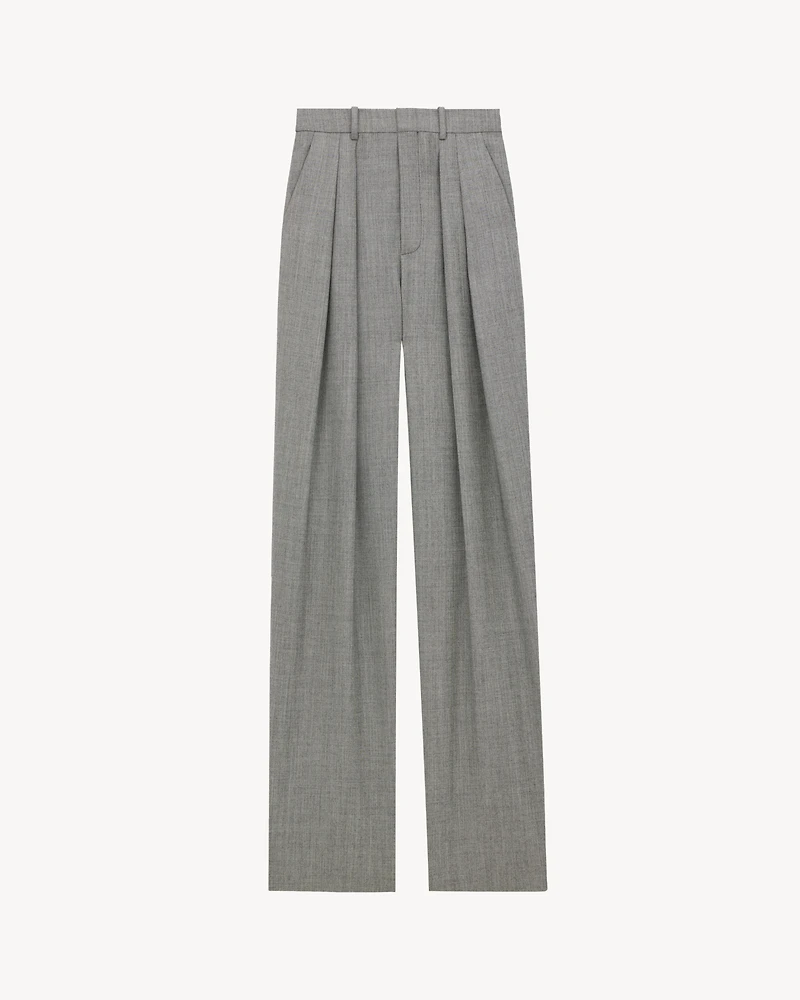 wide-leg pants wool twill