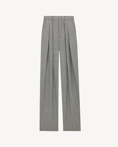 wide-leg pants wool twill