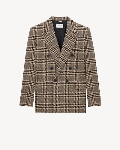 jacket prince of wales silk and cashmere