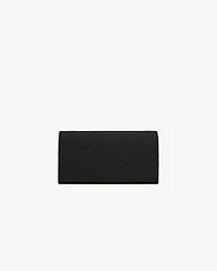CASSANDRE MATELASSÉ LARGE FLAP WALLET IN GRAIN DE POUDRE LEATHER