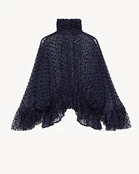 oversized blouse lamé velvet dotted silk muslin