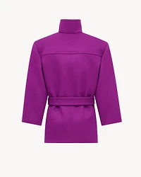boxy belted coat wool