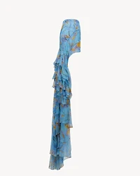 cascade skirt floral silk muslin