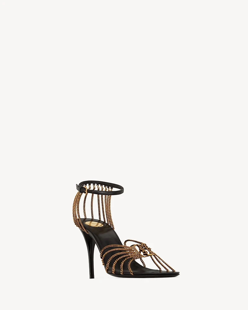 BABYLONE sandals smooth leather and metal