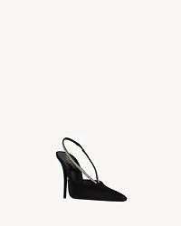 AMANDA slingback pumps satin crepe and rhinestones