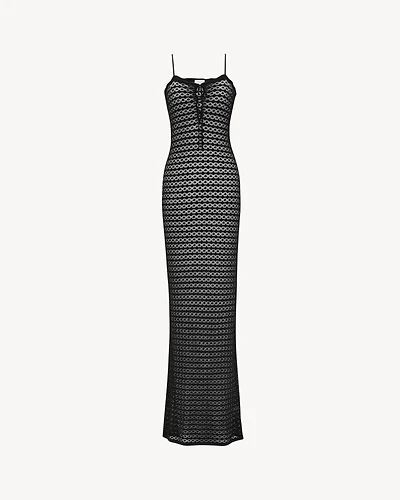 long dress pointelle knit
