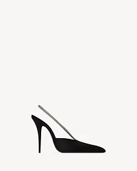 AMANDA slingback pumps satin crepe and rhinestones