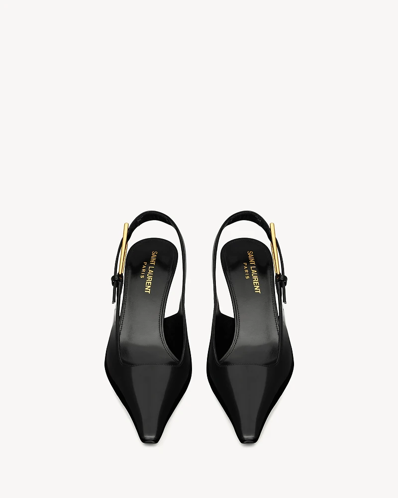 LEE slingback pumps glazed leather