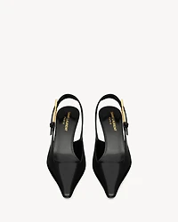 LEE slingback pumps glazed leather