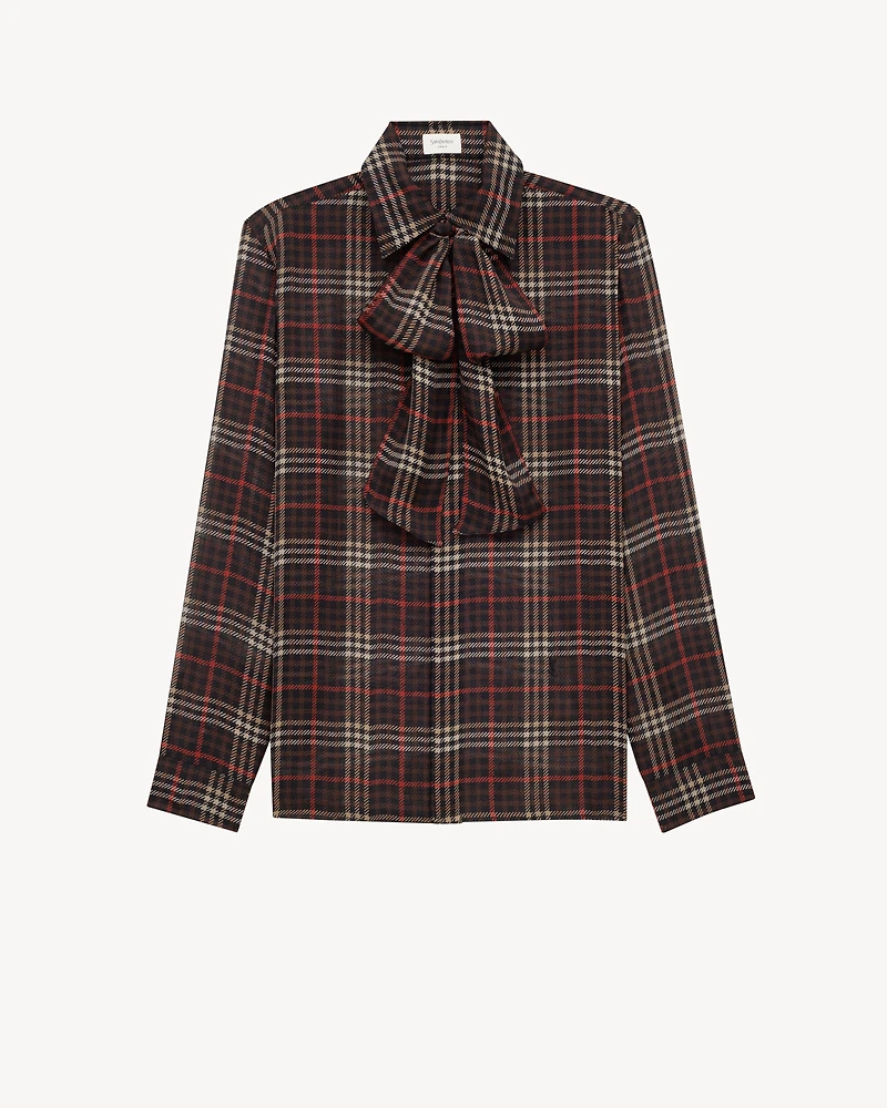 CASSANDRE shirt tartan silk crepe
