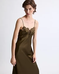 slip dress silk satin and lace