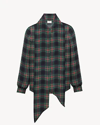 lavallière blouse tartan silk charmeuse