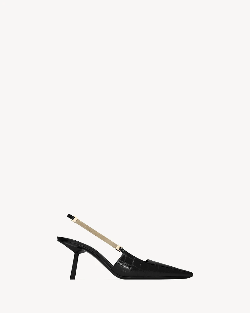 BLAKE slingback pumps crocodile-embossed leather