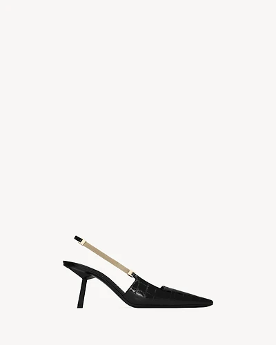 BLAKE slingback pumps crocodile-embossed leather