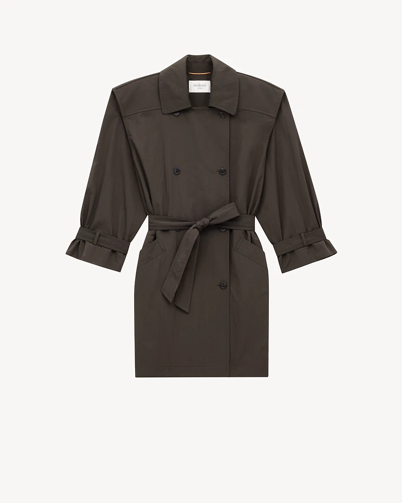 trench coat crinkled nylon