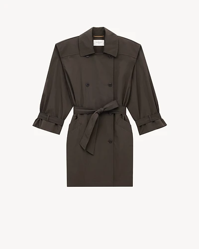 trench coat crinkled nylon