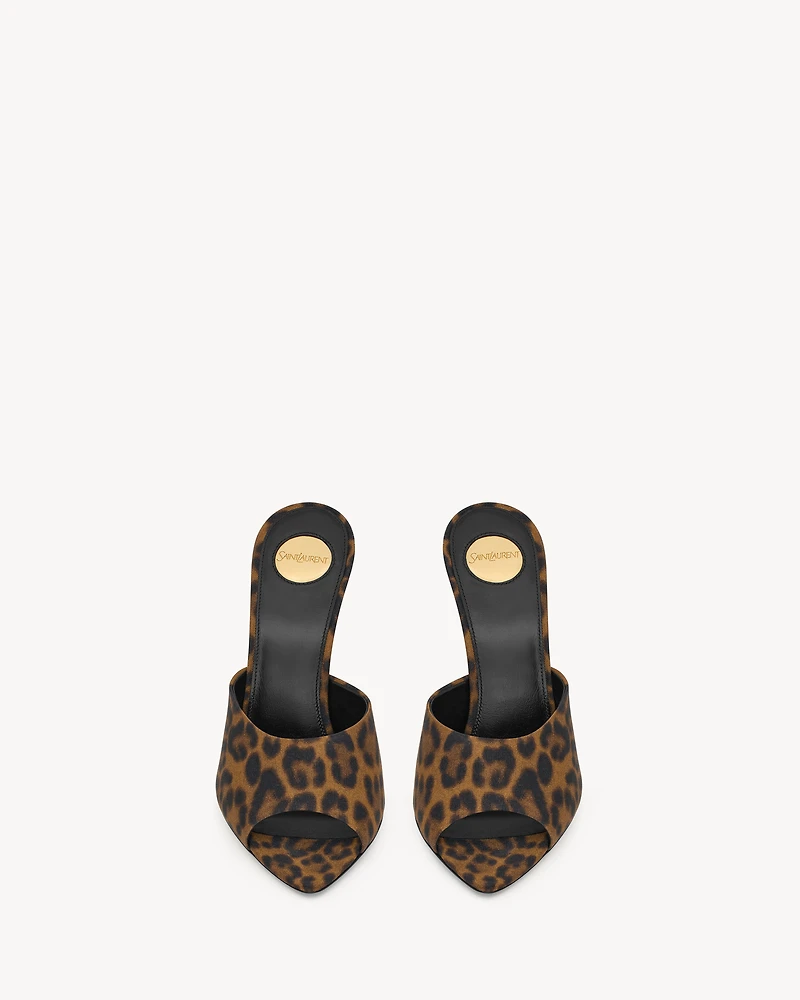GOLDIE mules leopard grosgrain