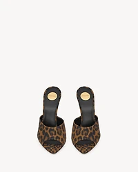 GOLDIE mules leopard grosgrain