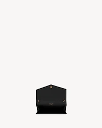 UPTOWN CHAIN WALLET IN GRAIN DE POUDRE EMBOSSED LEATHER