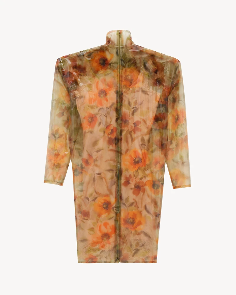 boxy dress in floral silicone