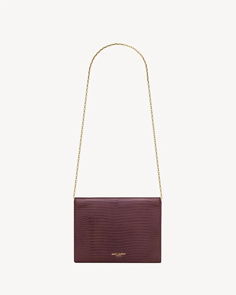 LETTER chain pouch in lizard