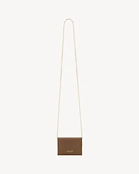 LETTER chain card case in lizard