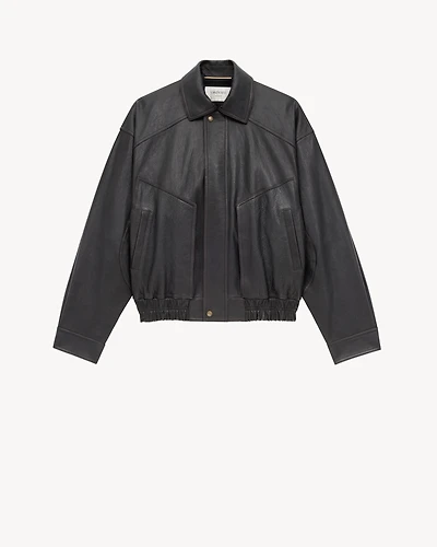 bomber jacket grained lambskin