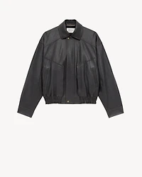 bomber jacket grained lambskin