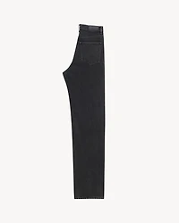 v-waist long baggy jeans 90's french black denim