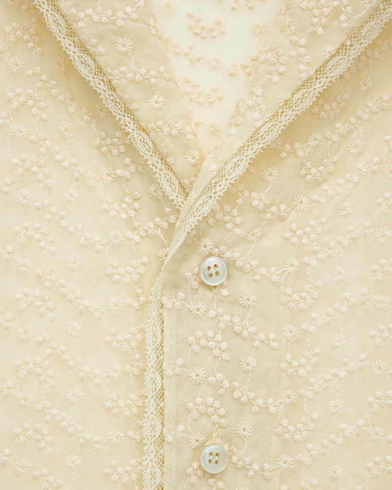 pajama set broderie anglaise and muslin