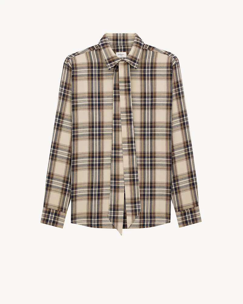 CASSANDRE lavallière shirt cotton tartan