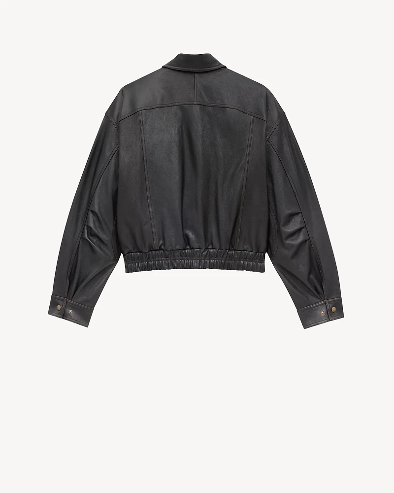bomber jacket grained lambskin