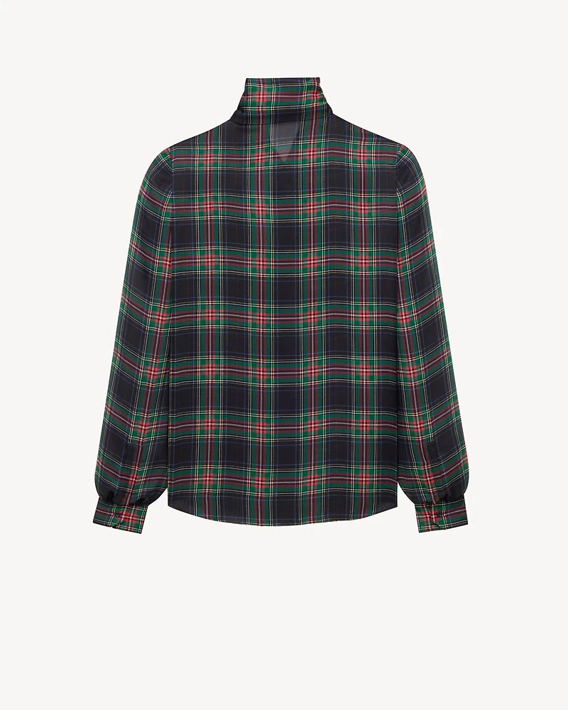 lavallière blouse tartan silk charmeuse