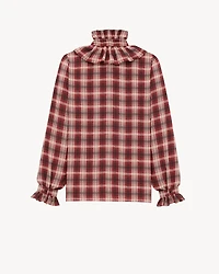 poet blouse plaid silk