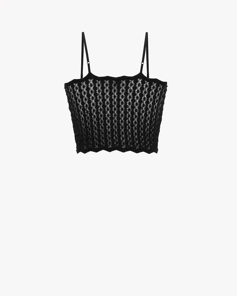 crop top pointelle knit