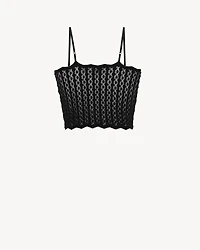 crop top pointelle knit