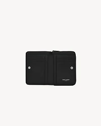 CASSANDRE MATELASSÉ compact zip around wallet in grain de poudre leather