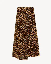 split maxi skirt velvet dotted silk muslin