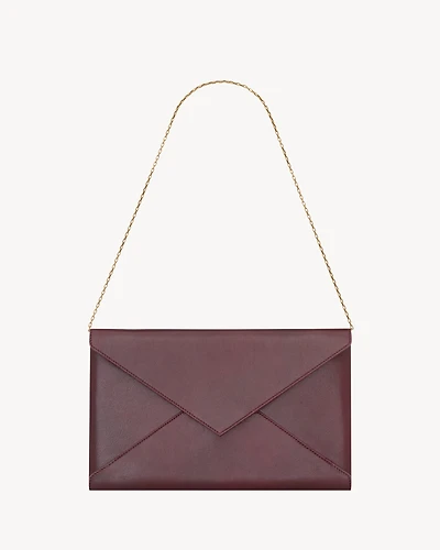 LETTER large pouch on chain in leather