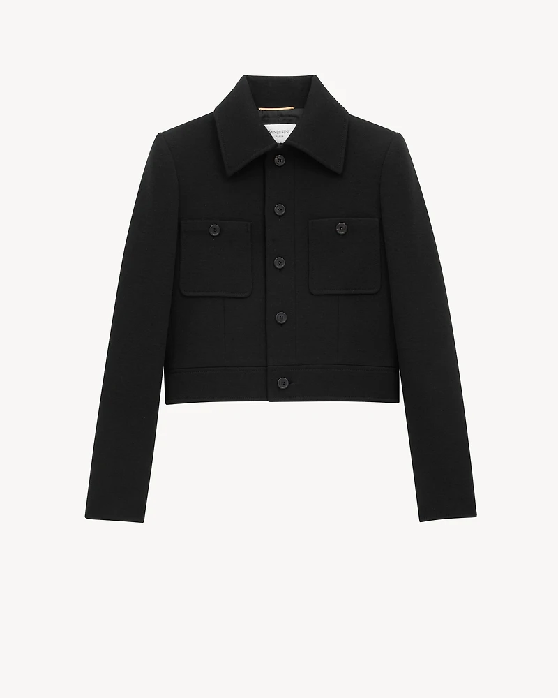cropped jacket wool-blend jersey