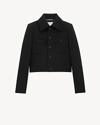 cropped jacket wool-blend jersey