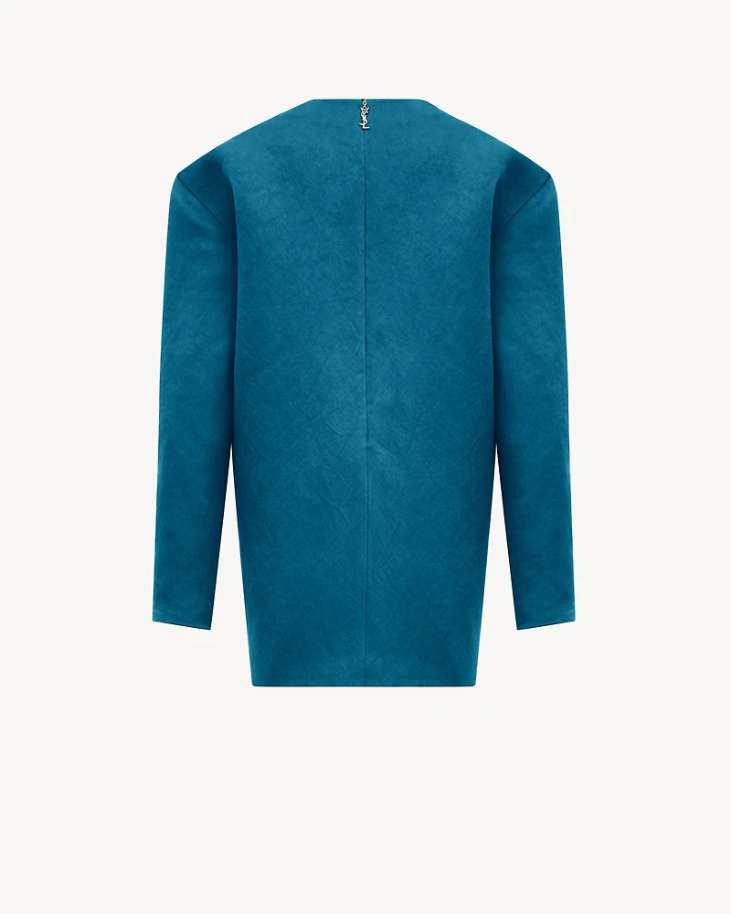 boxy dress stonewash silk satin