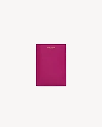 SAINT LAURENT PARIS PASSPORT CASE IN shiny leather