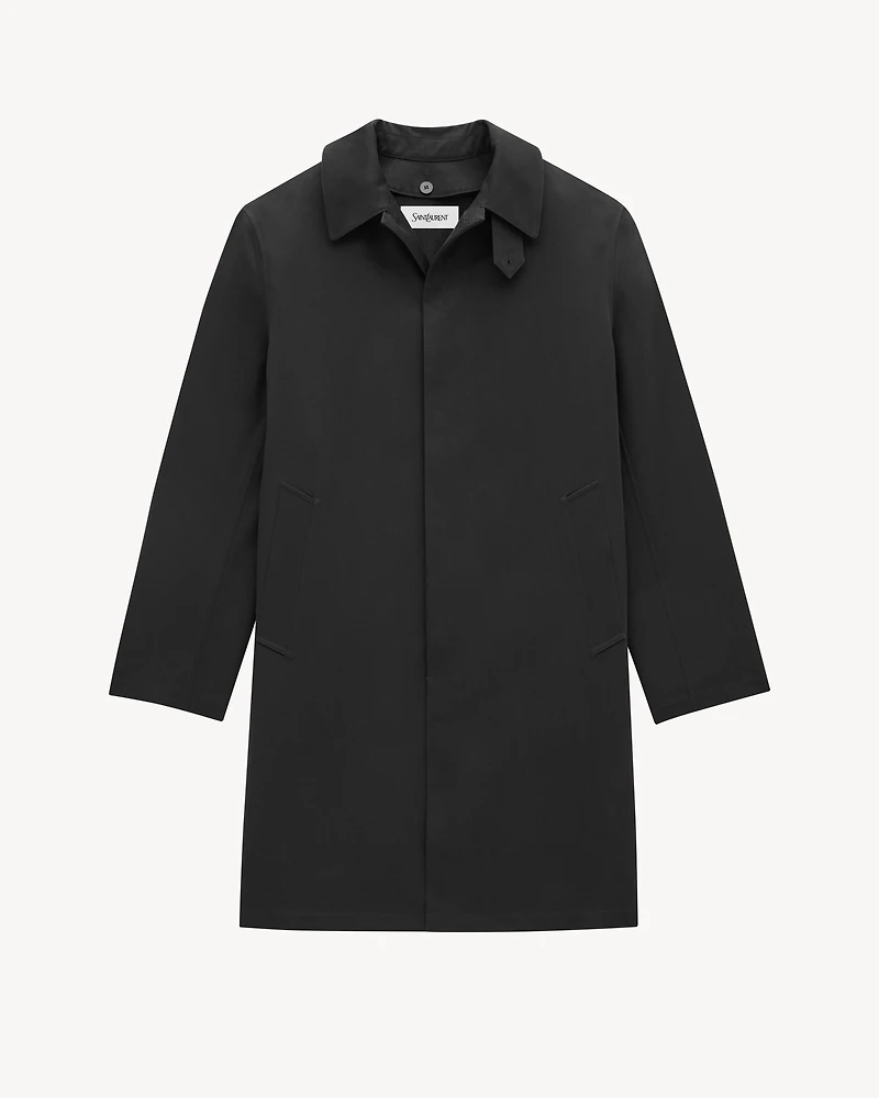shearling-lined mac coat nylon serge