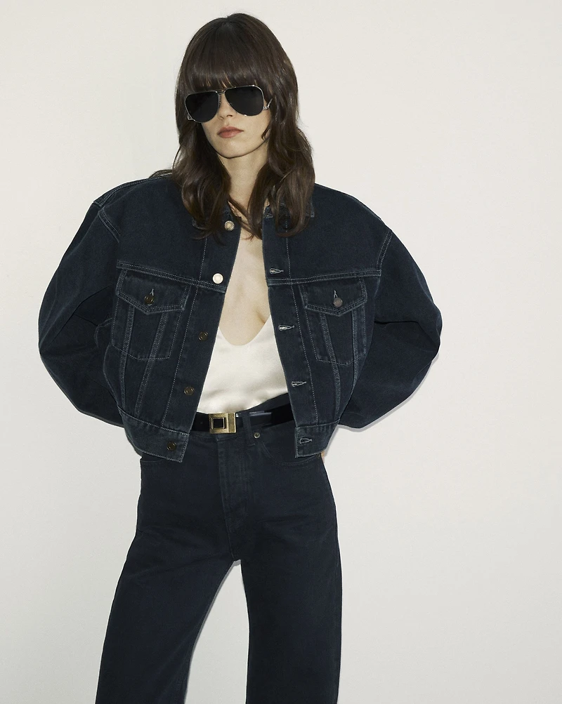 80's Jacket Dark Blue Black Denim