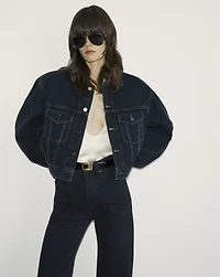 80's Jacket Dark Blue Black Denim