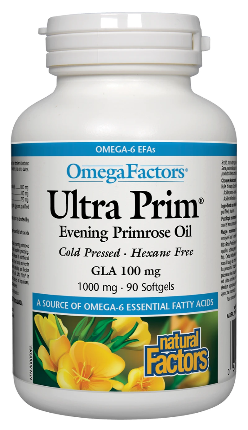 Ultra Prim Evening Primrose Oil 1000 mg, OmegaFactors®