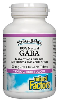 100% Natural GABA 100 mg, Tropical Fruit Flavour, Stress-Relax®
