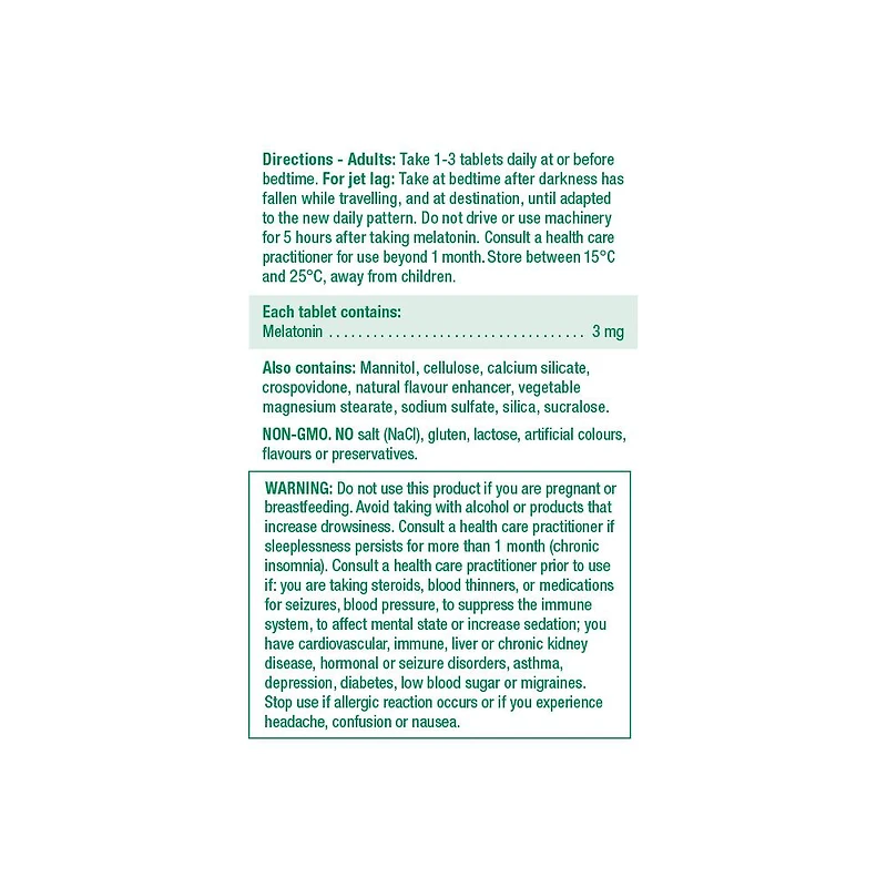 Melatonin 3mg | Fast-Dissolving - Unflavoured