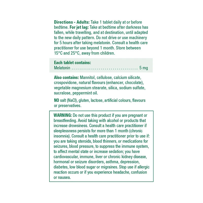 Melatonin 5mg | Fast-Dissolving - Chocolate Mint